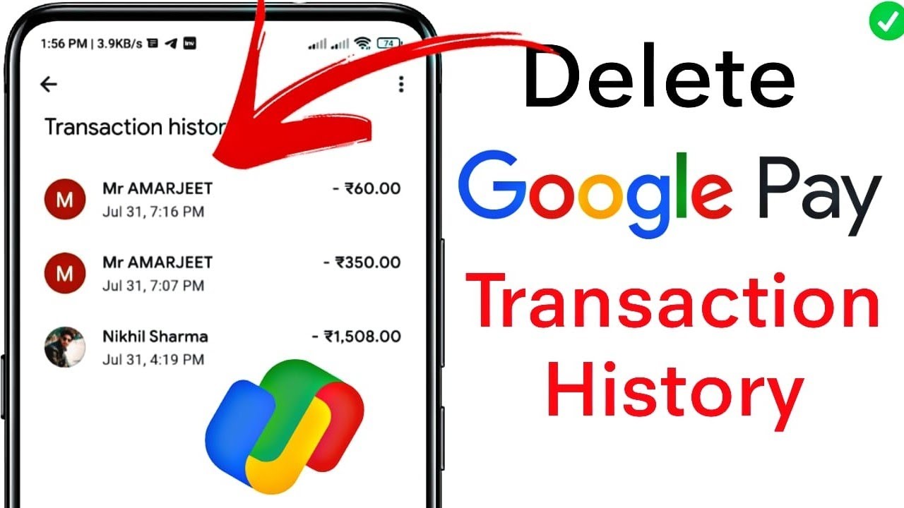 How to delete gpay transaction history